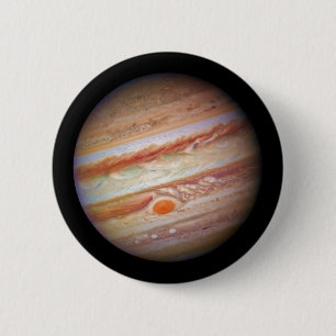 Badge Rond 5 Cm Tête rouge de tache de ` de JUPITER de PLANÈTE s