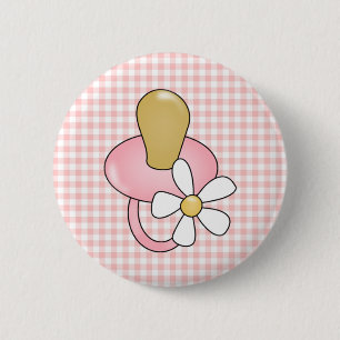 Badge Rond 5 Cm Tétine rose