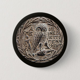 Badge Rond 5 Cm Tetradrachm en argent d'Athènes