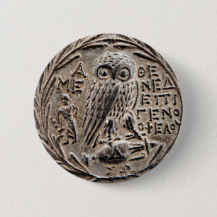 Badge Rond 5 Cm Tetradrachm en argent d'Athènes