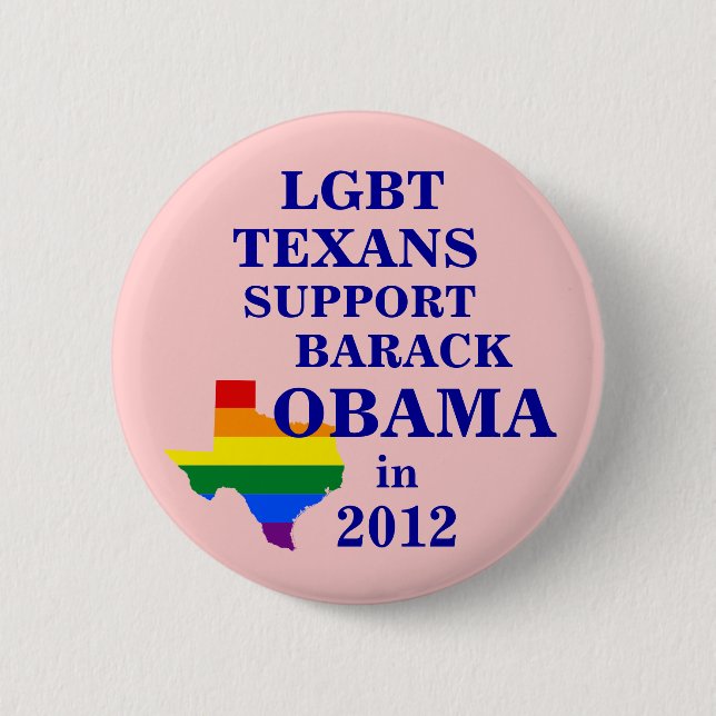 Badge Rond 5 Cm Texans de LGBT pour Obama 2012 (Devant)