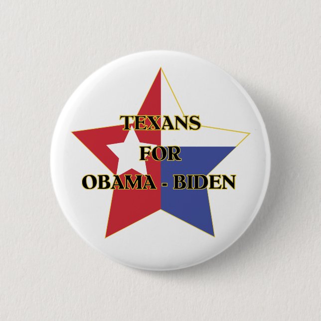 Badge Rond 5 Cm Texans pour Obama-Biden (Devant)