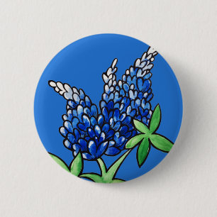 Badge Rond 5 Cm Texas Bluebonnet Texan Love Flower