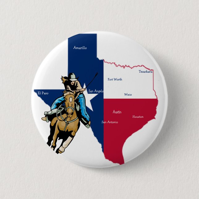 Badge Rond 5 Cm Texas Cowgirl (Devant)