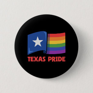 Badge Rond 5 Cm Texas Flag Rainbow Design pour LGBT+ Texans fiers