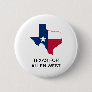 Badge Rond 5 Cm TEXAS pour ALLEN WEST GOVERNOR Button