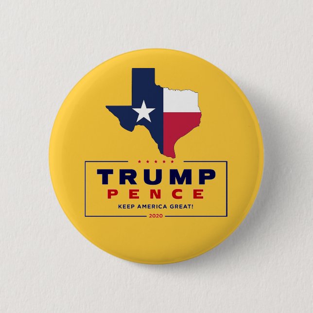 Badge Rond 5 Cm Texas pour Trump Pence 2020 (Devant)