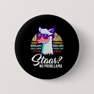 Badge Rond 5 Cm Texas State Test Day Llama Alpaca pour les étudian