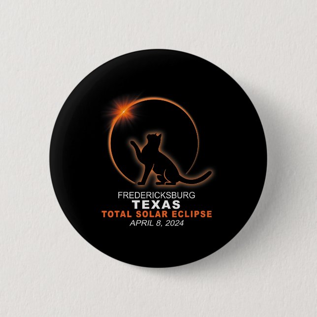 Badge Rond 5 Cm Texas Total Solar Eclipse 2024 (Devant)