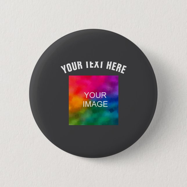 Badge Rond 5 Cm Text Upload Photo Template Boys Kids Modern _1  (Devant)