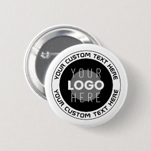 Badge Rond 5 Cm Texte circulaire modifiable et logo remplaçable   