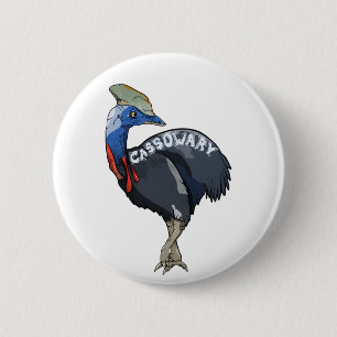 Badge Rond 5 Cm texte de la dent de couleur cassowary