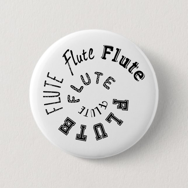 Badge Rond 5 Cm Texte de la spirale de flute (Devant)