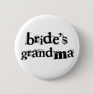 Badge Rond 5 Cm Texte de noir de la grand-maman de la jeune mariée
