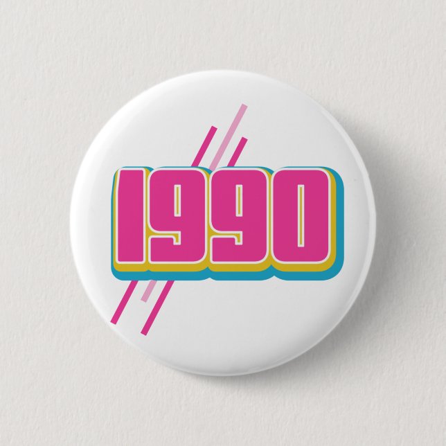 Badge Rond 5 Cm texte de style 1990 (Devant)