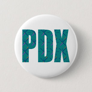 Badge Rond 5 Cm Texte de tapis d'aéroport de PDX Portland