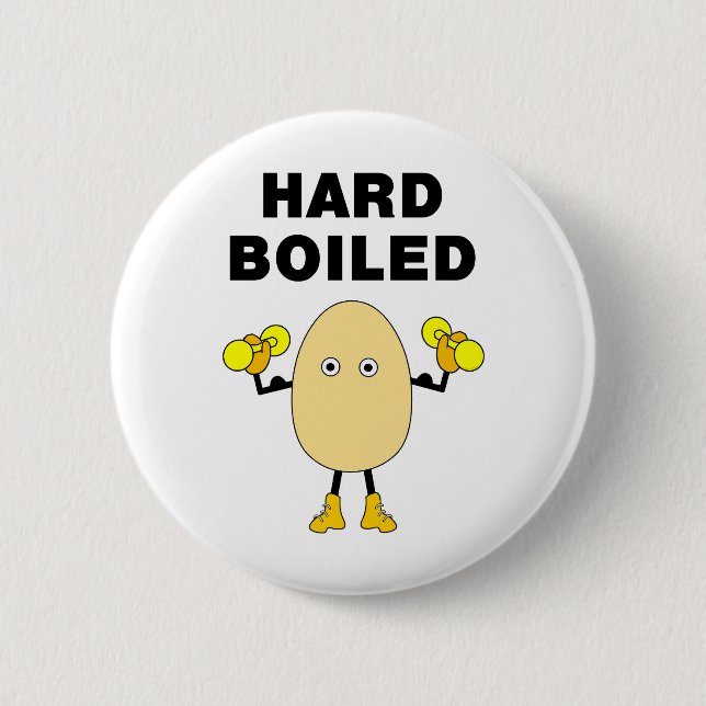 Badge Rond 5 Cm Texte de tête d'oeuf dur (Devant)
