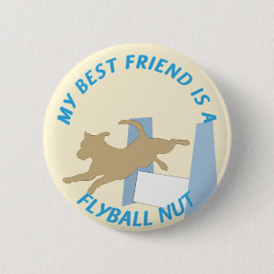 Badge Rond 5 Cm Texte d'écrou de Flyball