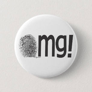 Badge Rond 5 Cm texte d'empreinte digitale d'omg