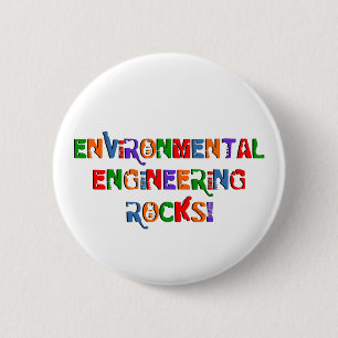 Badge Rond 5 Cm Texte des roches d'ingénierie de l'environnement