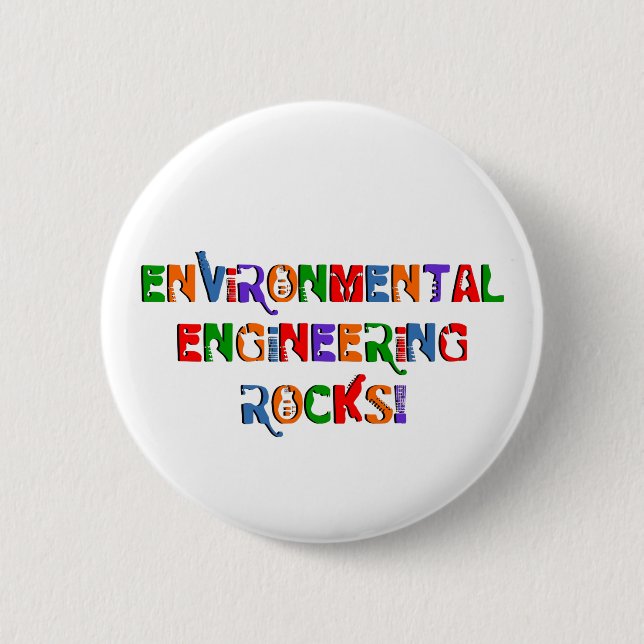 Badge Rond 5 Cm Texte des roches d'ingénierie de l'environnement (Devant)