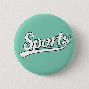 Badge Rond 5 Cm Texte Design : SPORTS white + your own text & idea