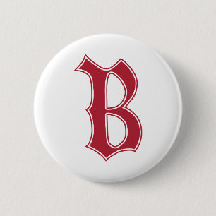 Badge Rond 5 Cm Texte en anglais Lettre gothique monogramme B