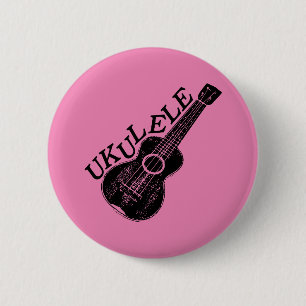 Badge Rond 5 Cm Texte Et Image Ukulele