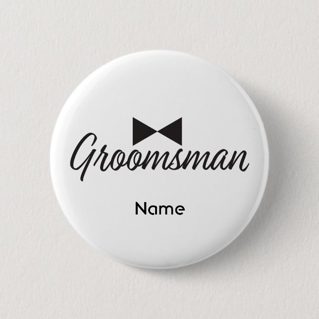 Badge Rond 5 Cm Texte Groomsman et cravate Bow (Devant)