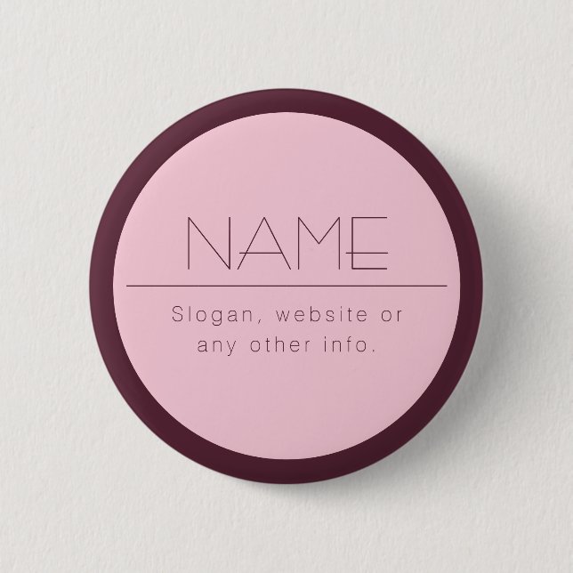 Badge Rond 5 Cm Texte moderne personnalisable avec bordure (Devant)