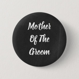 Badge Rond 5 Cm Texte Noir & Blanc Mère du Marié