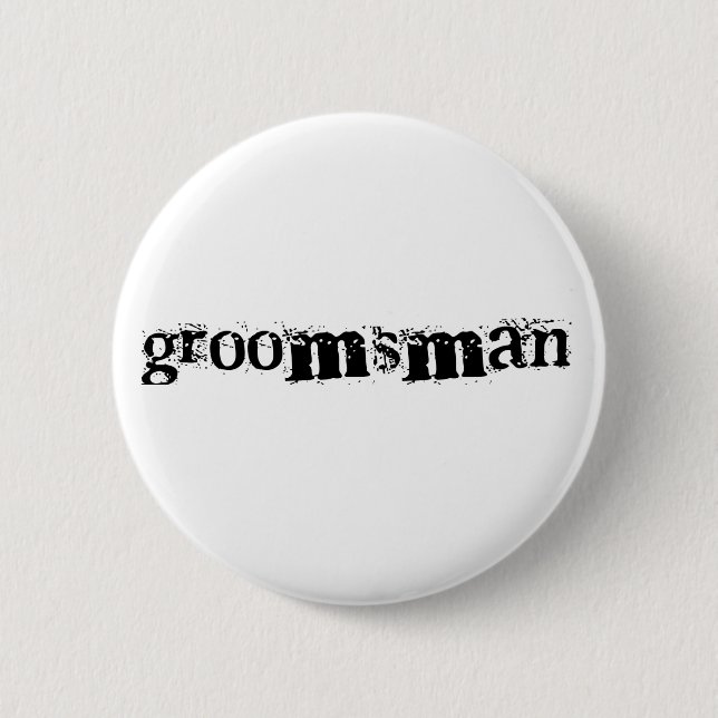 Badge Rond 5 Cm Texte noir de Groomsman (Devant)