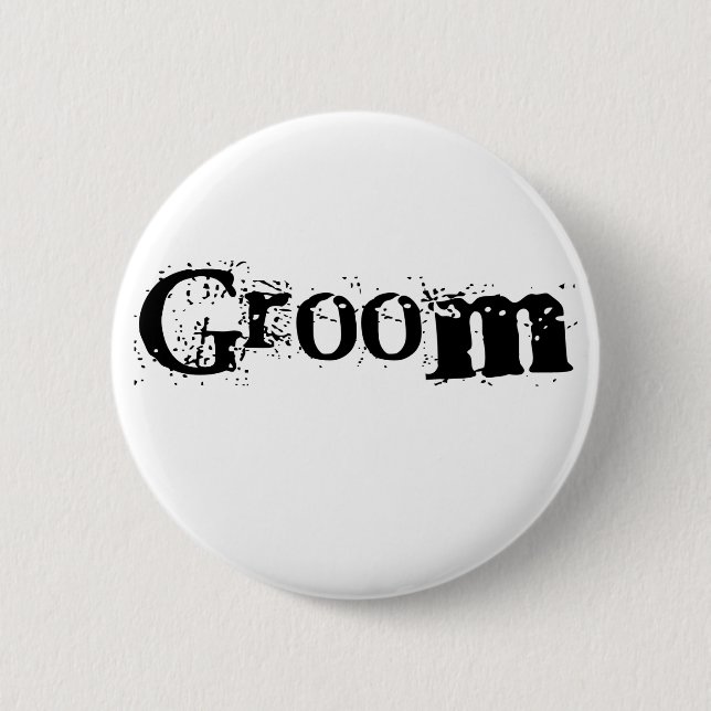 Badge Rond 5 Cm Texte noir de marié (Devant)