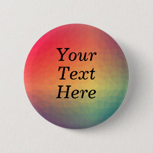 Badge Rond 5 Cm Texte personnalisé Arc-en-ciel coloré
