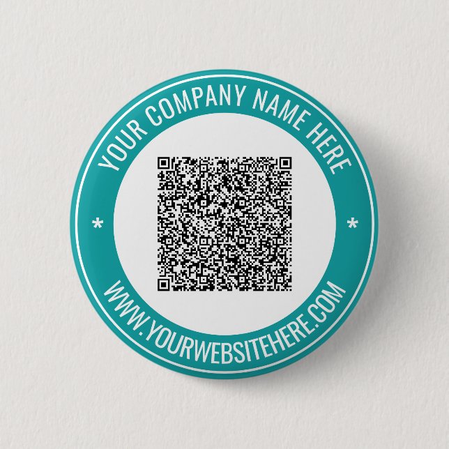 Badge Rond 5 Cm Texte personnalisé d'information de scan de code Q (Devant)