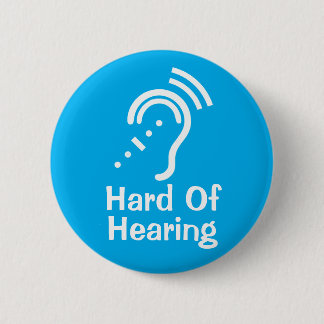 Badge Rond 5 Cm Texte personnalisé Malentendant