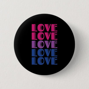 Badge Rond 5 Cm Texte répétitif d'amour Fierté bisexuelle LGBTQ