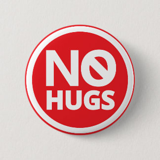 Badge Rond 5 Cm Texte Rouge Gras Minimal Sans Câlins
