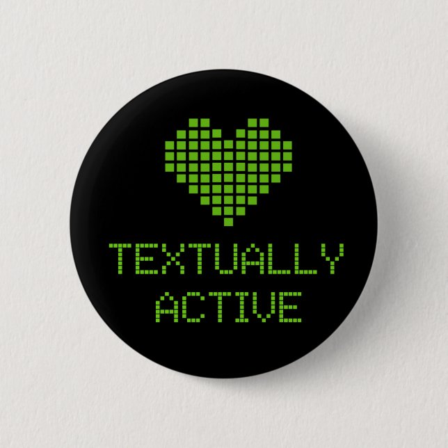 Badge Rond 5 Cm Textuellement Active - bouton (Devant)