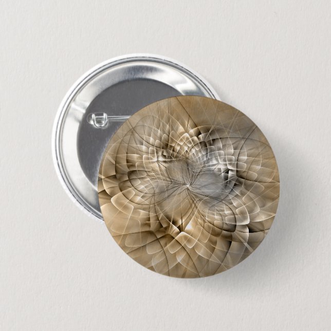 Badge Rond 5 Cm Texture d'art fractal abstrait de tons terreux mod (Devant & derrière)