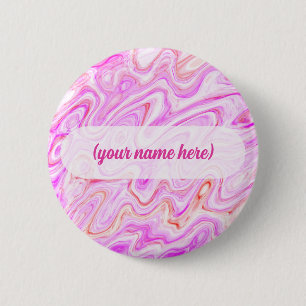 Badge Rond 5 Cm Texture de marbre rose bébé peinture liquide abstr
