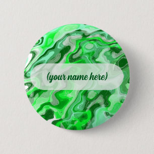 Badge Rond 5 Cm Texture de marbre vert émeraude peinture liquide a