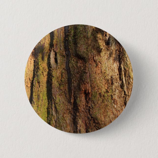 Badge Rond 5 Cm Texture photo de l'écorce de séquoia (Devant)