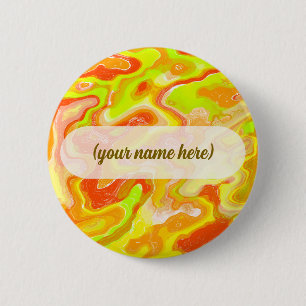 Badge Rond 5 Cm Texture topographique abstraite en marbre de lave