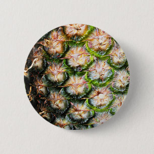 Badge Rond 5 Cm Texture tropicale de poinçon d'ananas