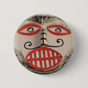 Badge Rond 5 Cm Thailande Fantôme, Festival Phi Ta Khon Mask, Loei
