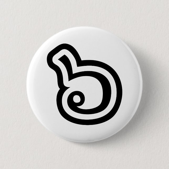 Badge Rond 5 Cm Thailande Numéro 6 / Six / ๖ (Ho/Hok) Langue thaïe (Devant)