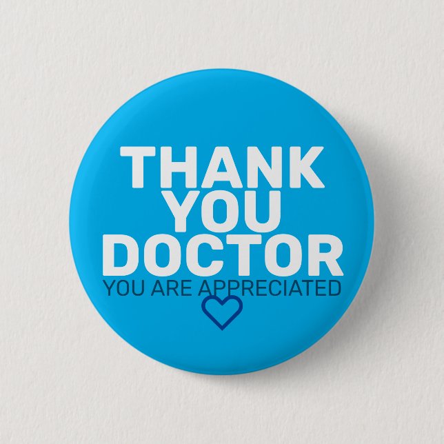 Badge Rond 5 Cm Thank You Doctor: You are Appreciated (Devant)