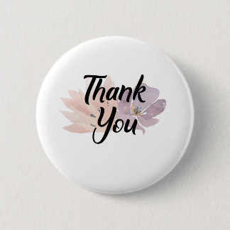 Badge Rond 5 Cm Thank You Favor Floral