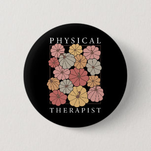 Badge Rond 5 Cm Thanksg, Citrouille de thérapie physique Chute Pt